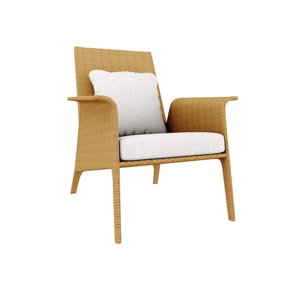HIGH BACK LOUNGE ARMCHAIR WITH CUSHION